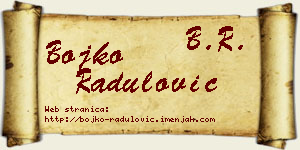 Bojko Radulović vizit kartica